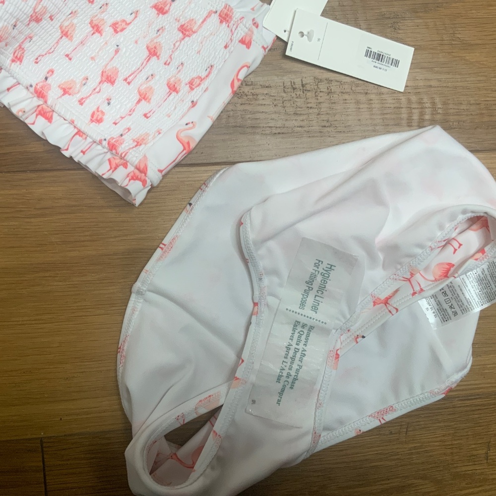 NWT Janie and Jack Flamingo Two Piece Swimsuit Size 16 - Picture 9 of 11